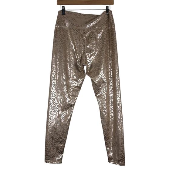 Buffbunny Rebel Leggings Womens XXL Gold Leopard Print Shiny Athleisure Gym - Picture 6 of 7